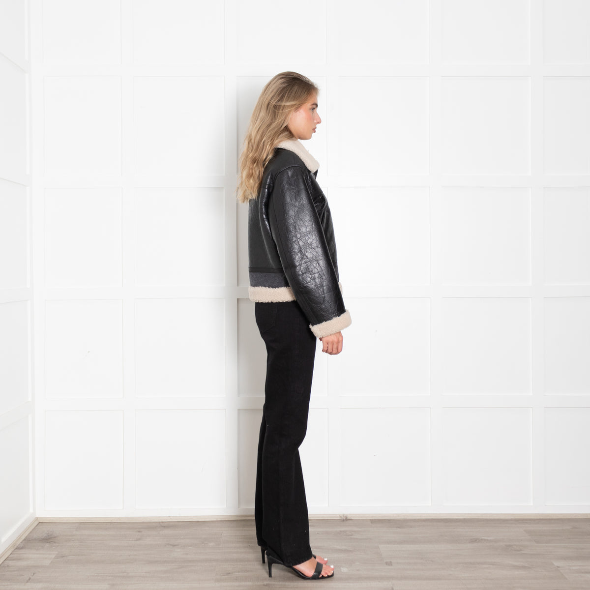 Halfboy Black Aviator Shearling Jacket