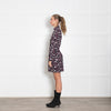 Ba&Sh Navy Burgundy Abstract Print Short Dress