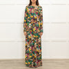 La DoubleJ Black Yellow Purple Paradise Print Maxi Dress