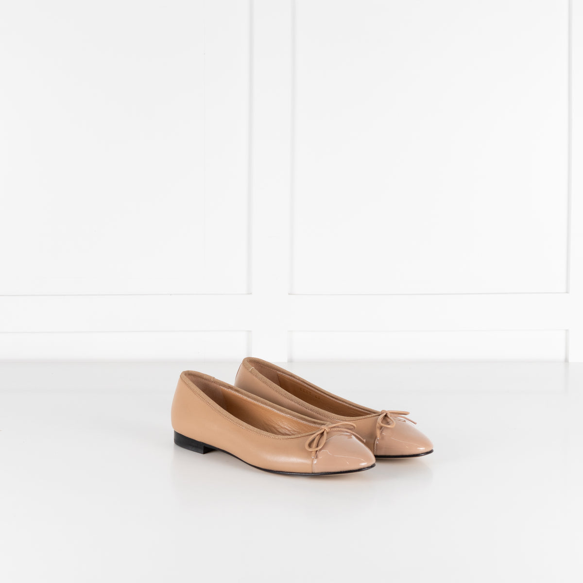 Russell & Bromley Camel Patent Toe Ballet Flat