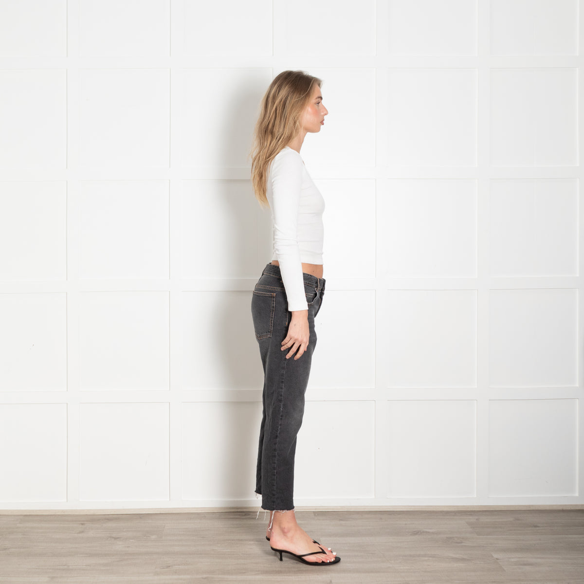 Isabel Marant Etoile Dark Grey Fray Hem Jeans