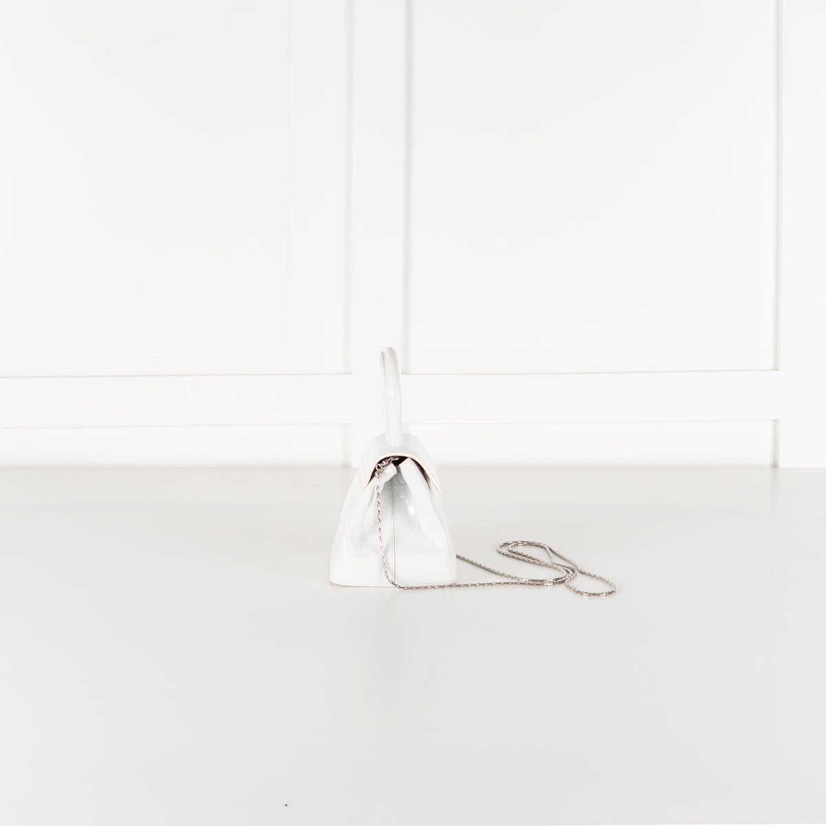 Rubeus Off White Crocodile Mini Liza Bag