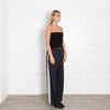 Serena Bute Black Wide Leg Trousers with White Side Stripe