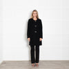 Riani Black Collarless Buckle Coat