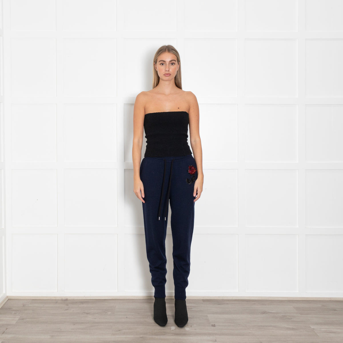 Markus Lupfer Navy Joggers with Sequin Rose