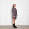 Ba&Sh Navy Burgundy Abstract Print Short Dress