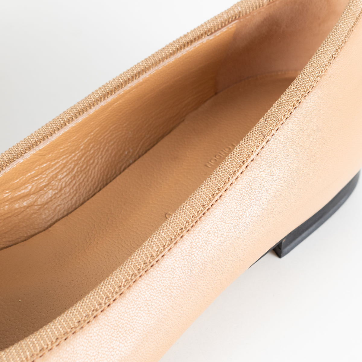 Russell & Bromley Camel Patent Toe Ballet Flat