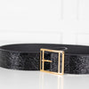 Saint Laurent Black Croc Belt