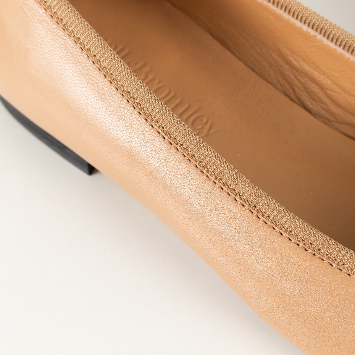 Russell & Bromley Camel Patent Toe Ballet Flat