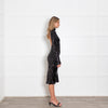 Galvan Black Sequin Backless Dress