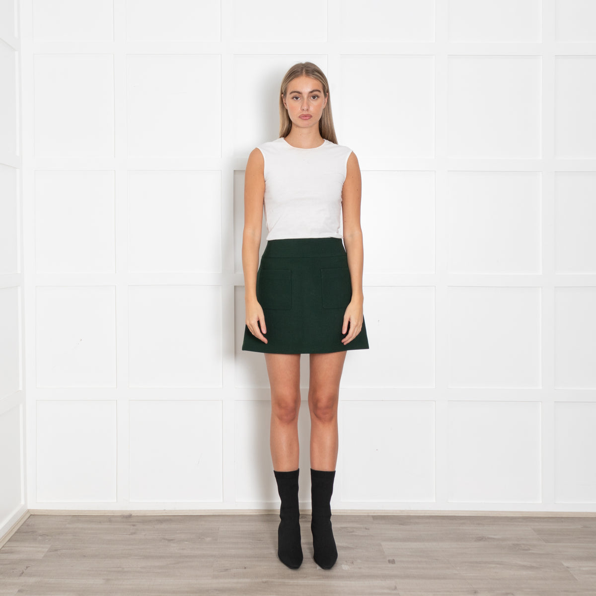 Chloe Green Wool Mini Skirt