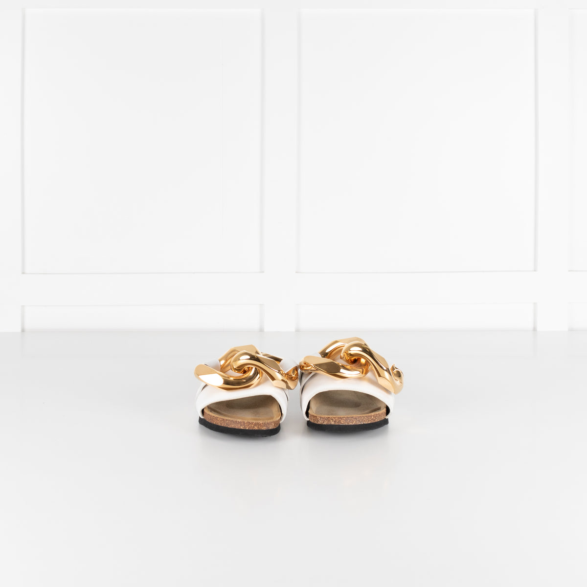 JW Anderson White Chain Link Sliders