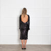 Galvan Black Sequin Backless Dress