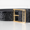 Saint Laurent Black Croc Belt