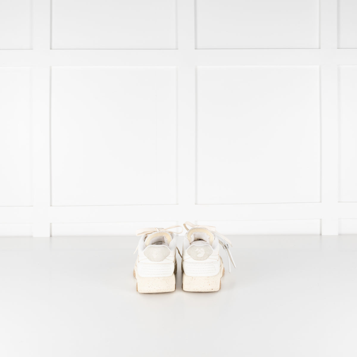 Off White Slim Out Of Office Sneakers in Cream & White