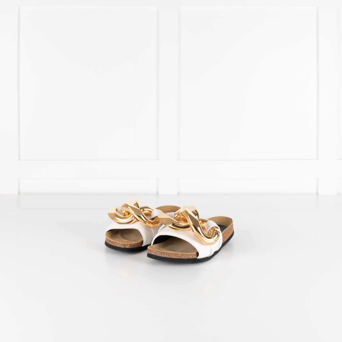 JW Anderson White Chain Link Sliders