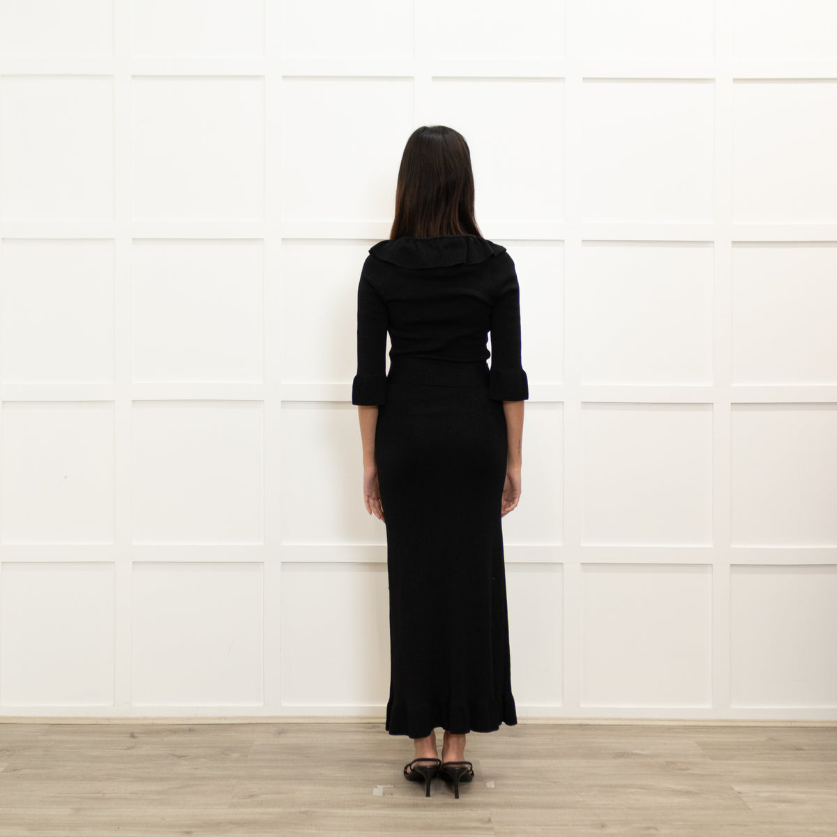 The Vampire's Wife Black Sparkle Knitted Maxi Dress