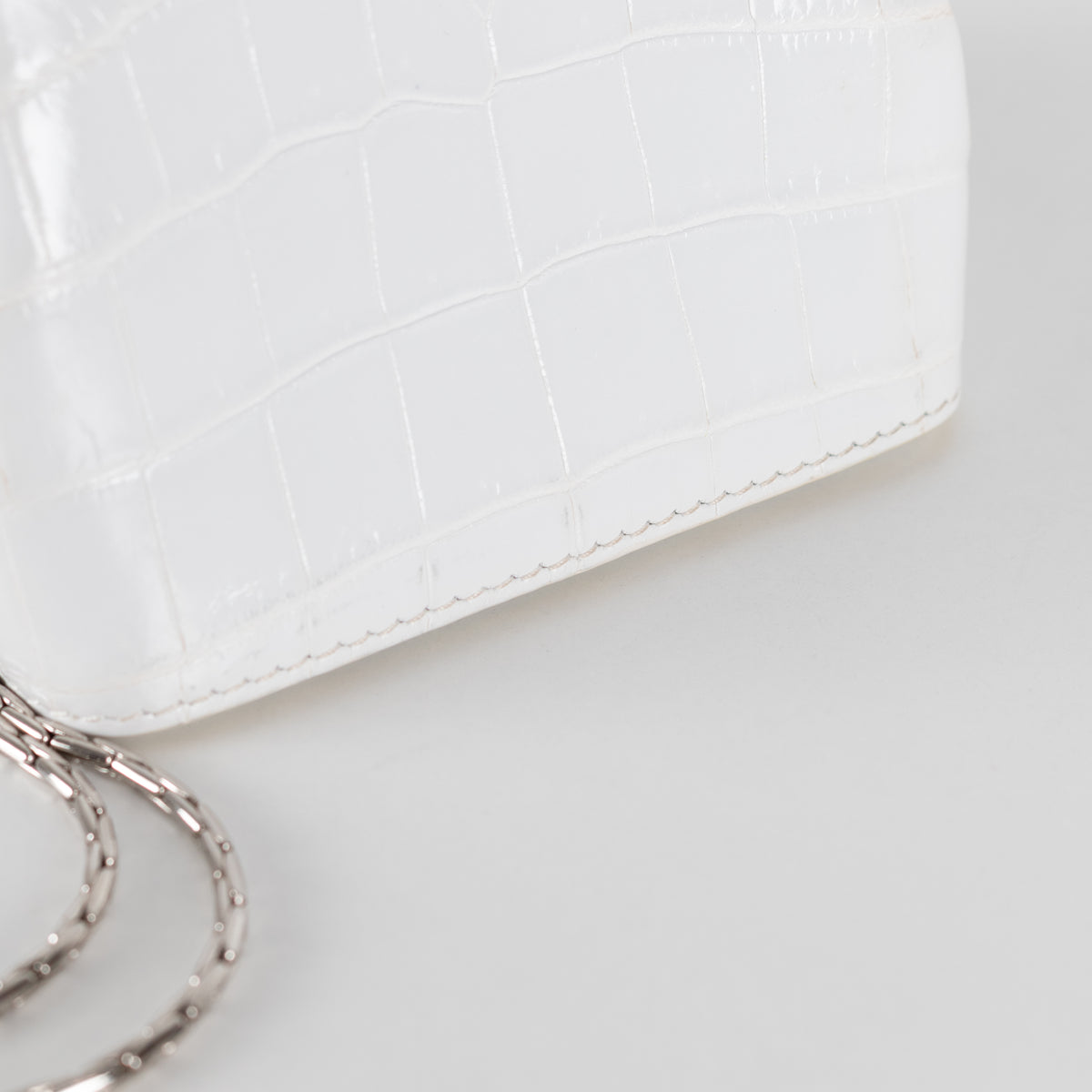 Rubeus Off White Crocodile Mini Liza Bag