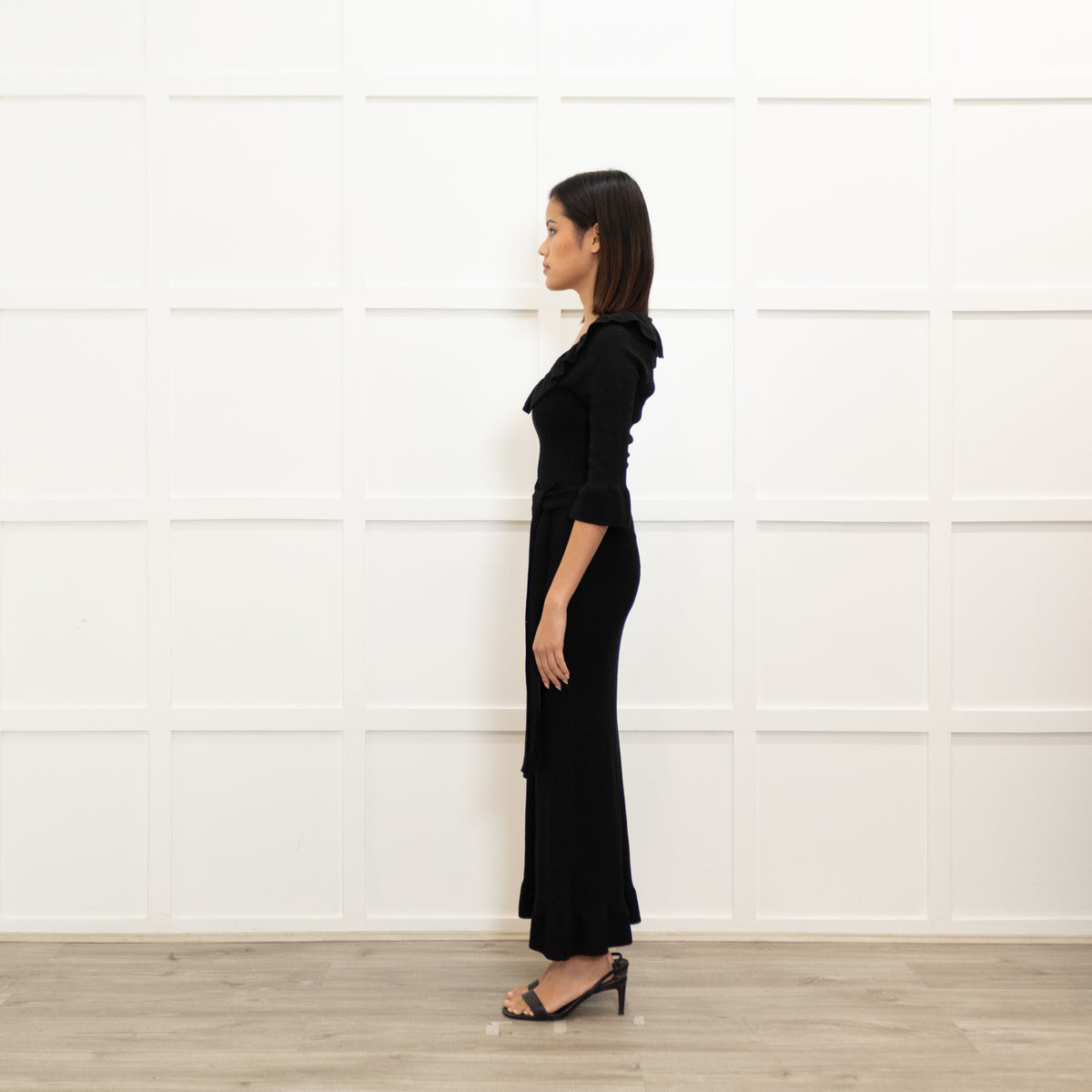 The Vampire's Wife Black Sparkle Knitted Maxi Dress