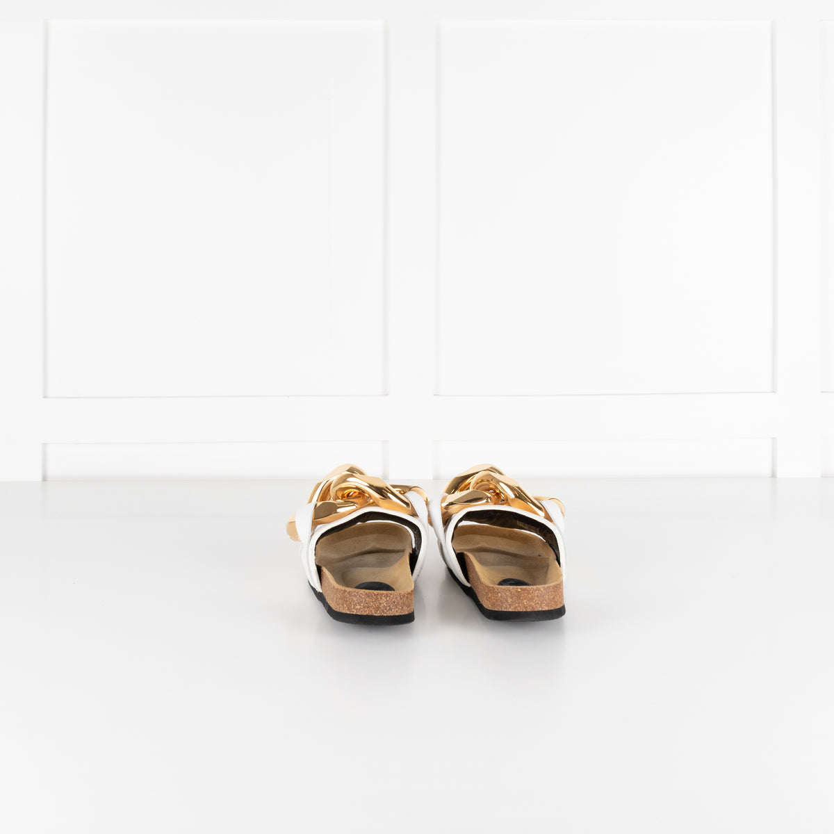 JW Anderson White Chain Link Sliders