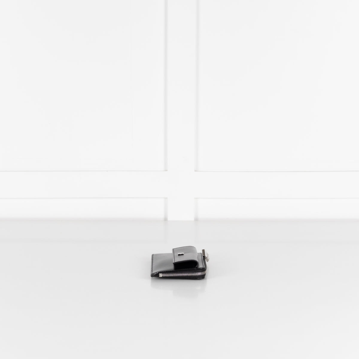 Givenchy Black Zip Around Smooth Leather Keychain Wallet