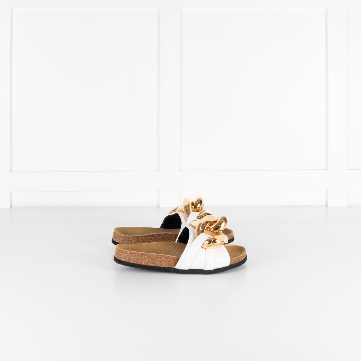 JW Anderson White Chain Link Sliders