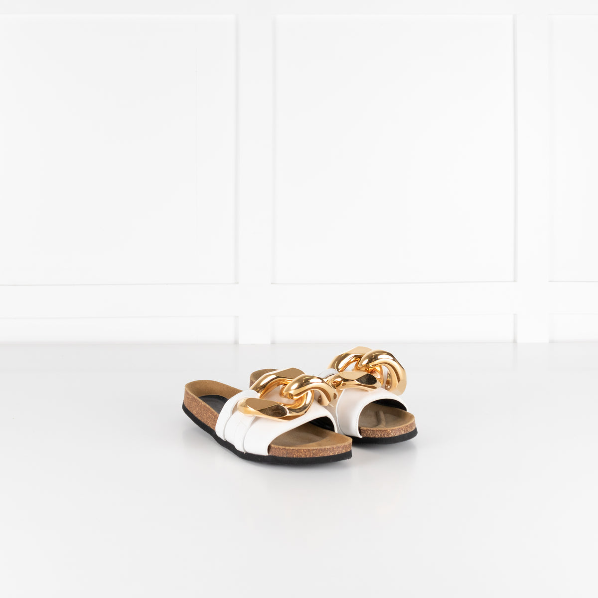 JW Anderson White Chain Link Sliders