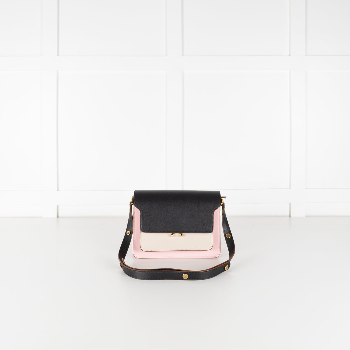 Marni Trunk Pink Colour Black Shoulder Bag