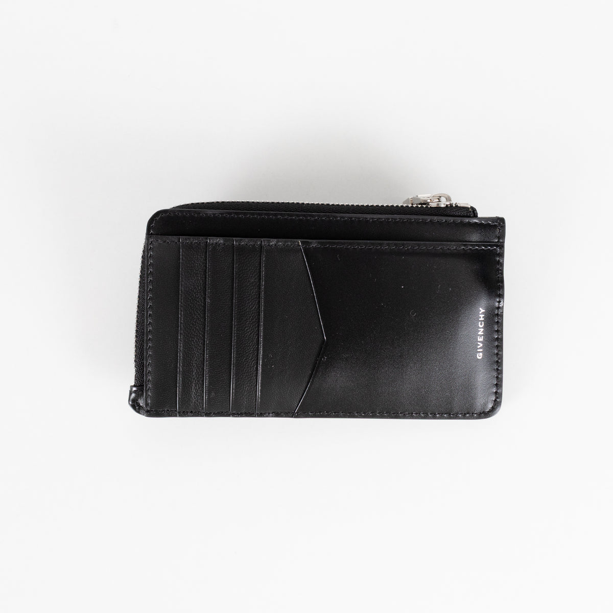 Givenchy Black Zip Around Smooth Leather Keychain Wallet