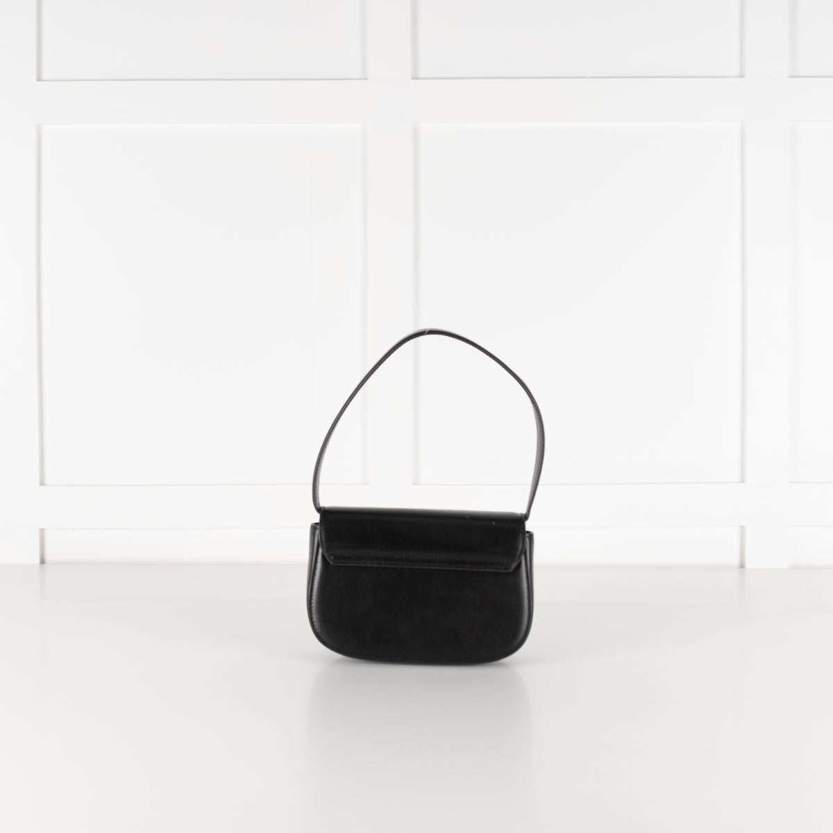 Diesel Black Leather 1DR Logo Shoulder Bag