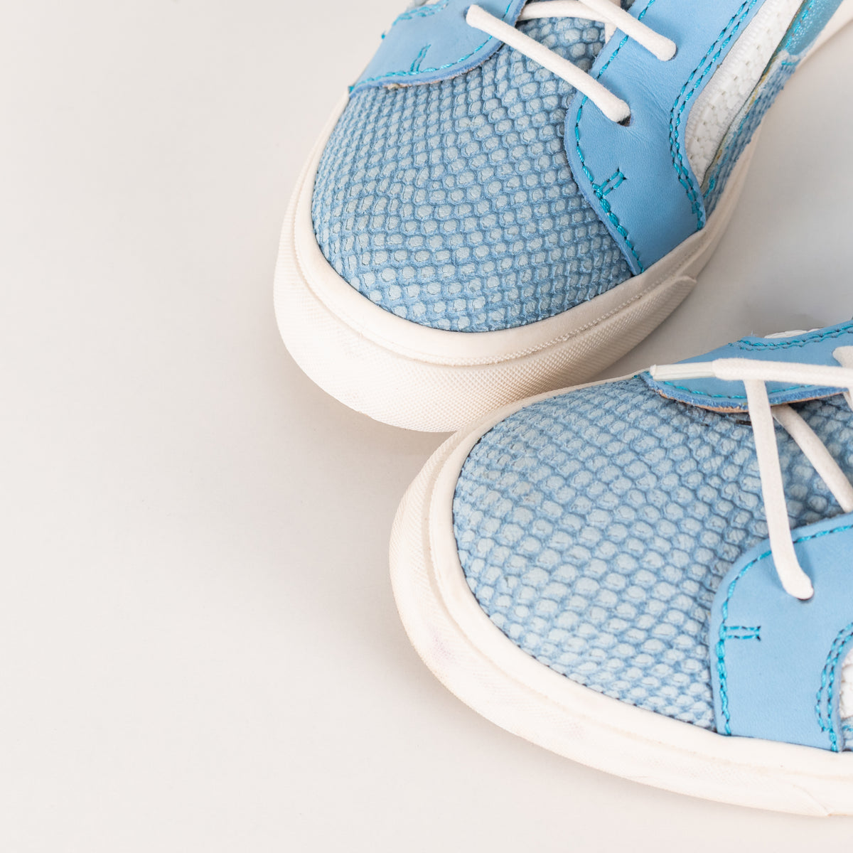 Giuseppe Zanotti Blue White Snake Skin Trainers