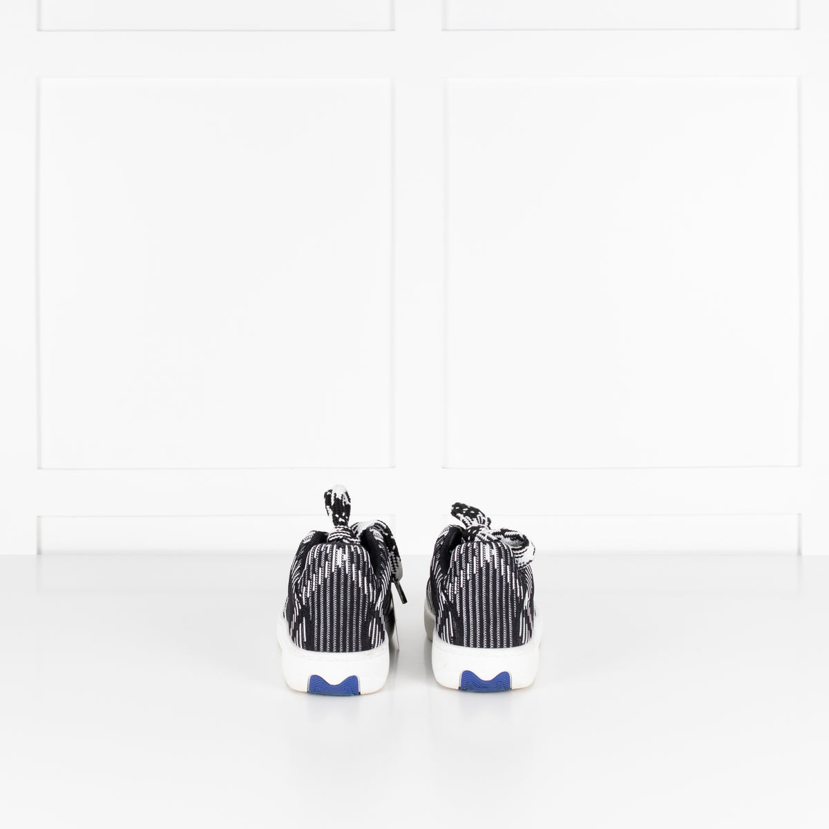 Burberry Black White Check Knit Box Trainers