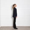 Sportmax Navy Blue Black Trim Edge To Edge Blazer Jacket
