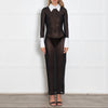 Tokyo Foxtrot Black Sheer Shirt Effect Maxi Dress