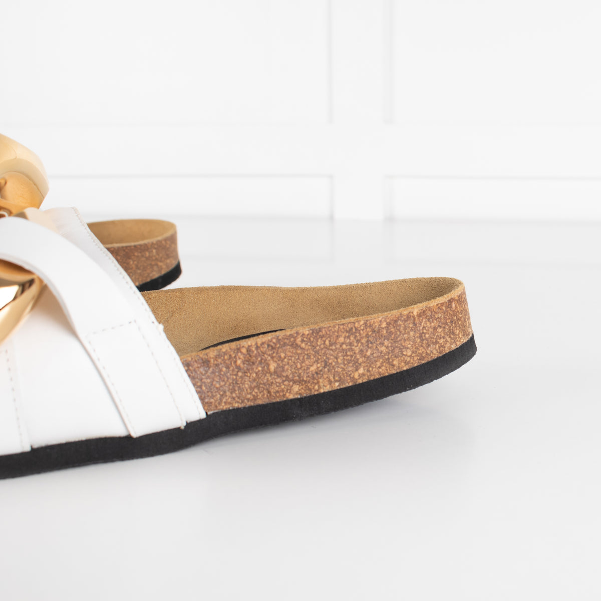 JW Anderson White Chain Link Sliders