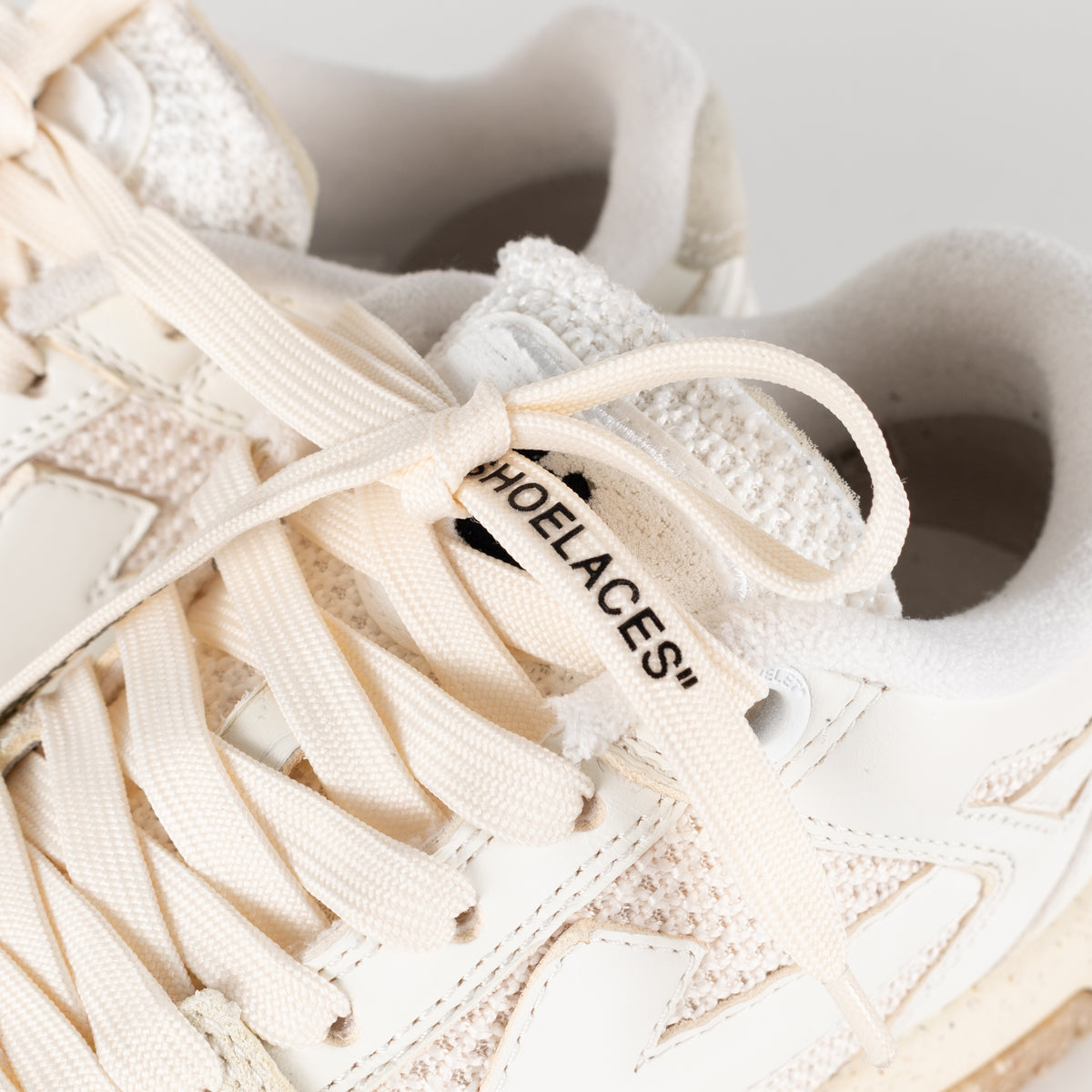 Off White Slim Out Of Office Sneakers in Cream & White