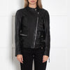 MDK Black Leather Zipped Biker Jacket