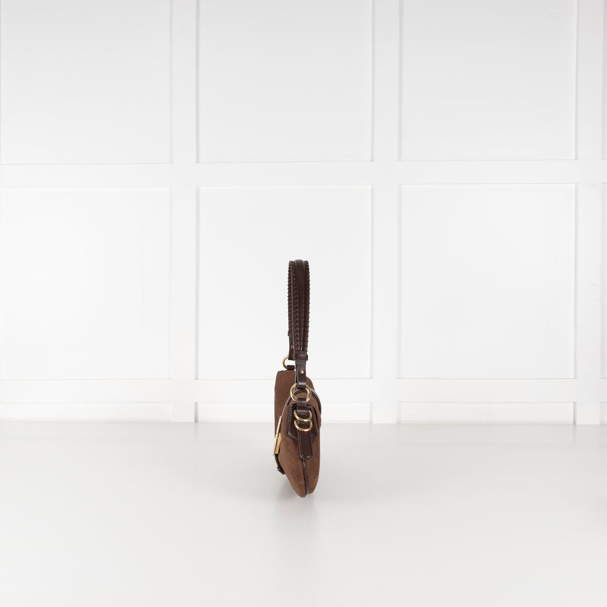 Ganni B-Kat Brown Suede Shoulder Bag