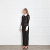 Tokyo Foxtrot Black Sheer Shirt Effect Maxi Dress
