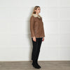 Club Monaco Tan Shearling Aviator Style Jacket