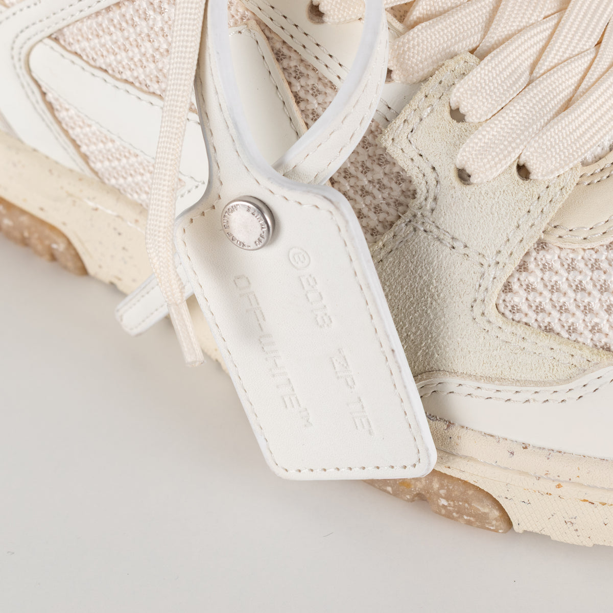 Off White Slim Out Of Office Sneakers in Cream & White