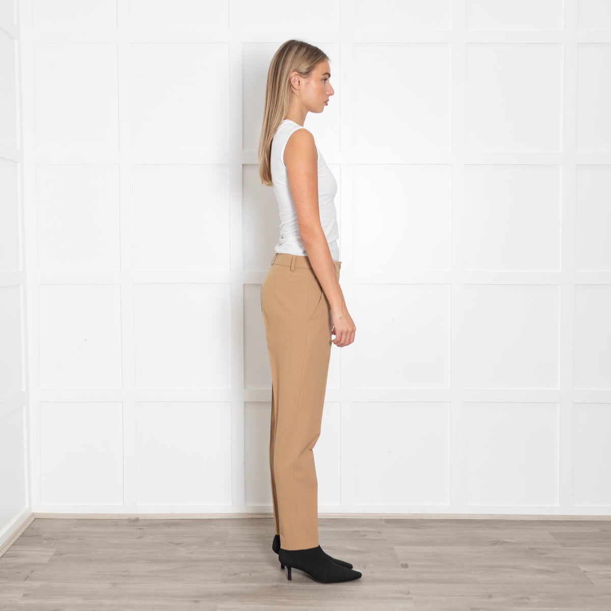 Boutique Moschino Camel Straight Tailored Trousers
