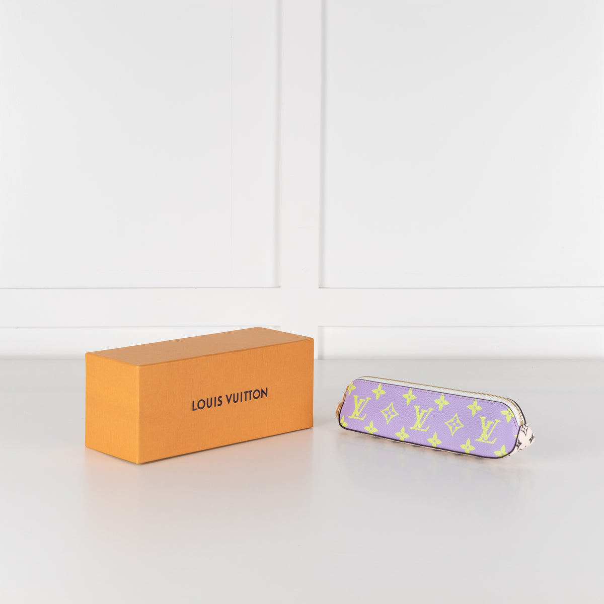 Louis Vuitton Purple Lime Green Elizabeth Coated Canvas Pencil Pouch