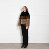 Maliparmi Black Dark Brown Light Brown Short Faux Fur Jacket