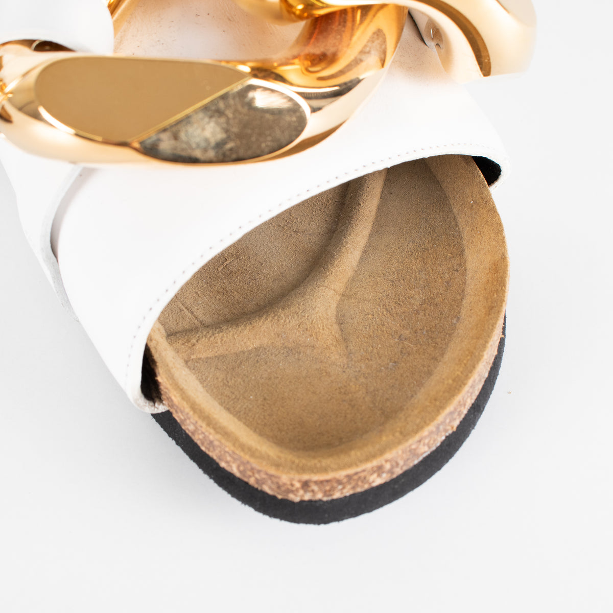 JW Anderson White Chain Link Sliders