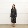 Custommade Black Yellow Blue Ditzy Floral Print Dress