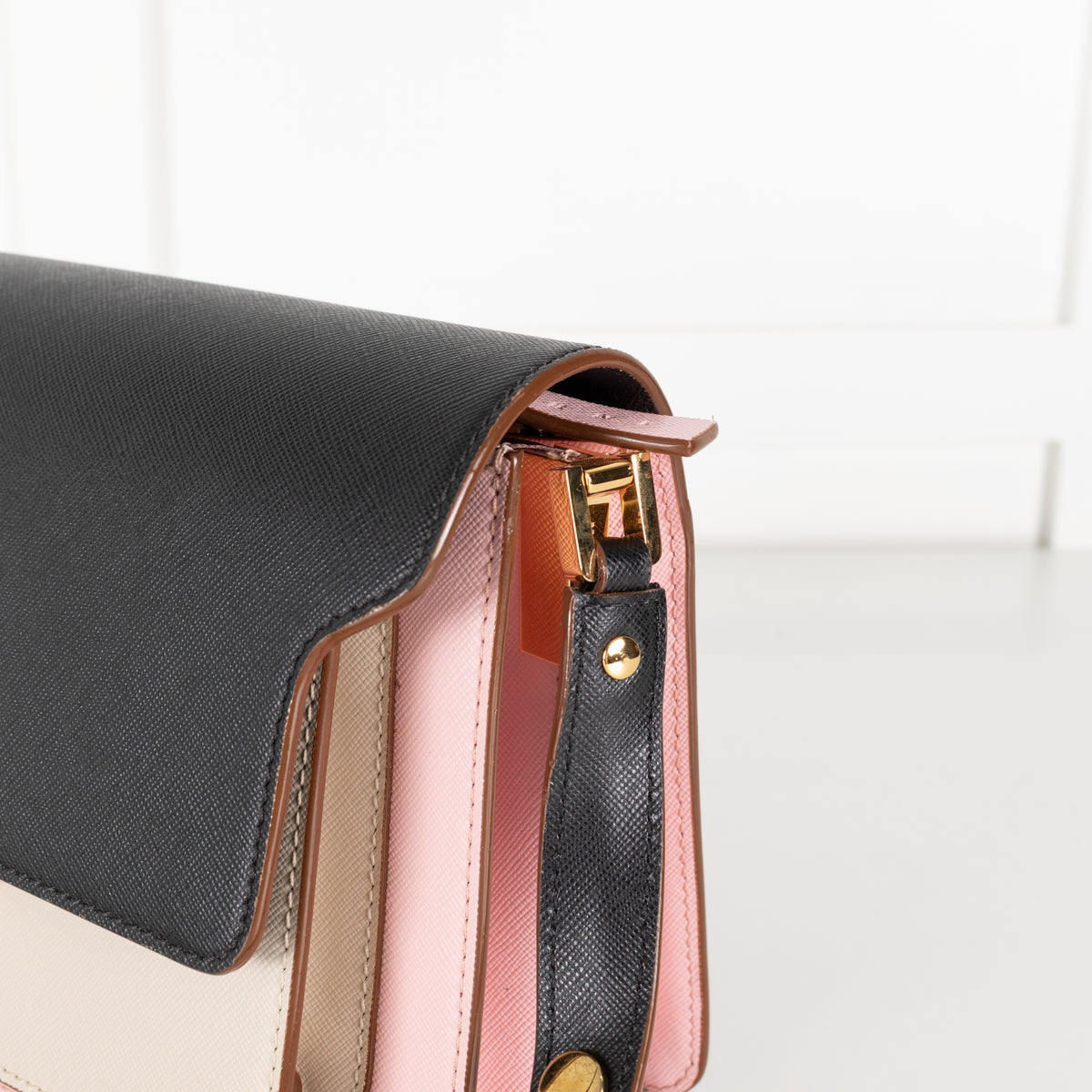 Marni Trunk Pink Colour Black Shoulder Bag