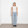 Agolde Pale Blue Rip Knee Jeans