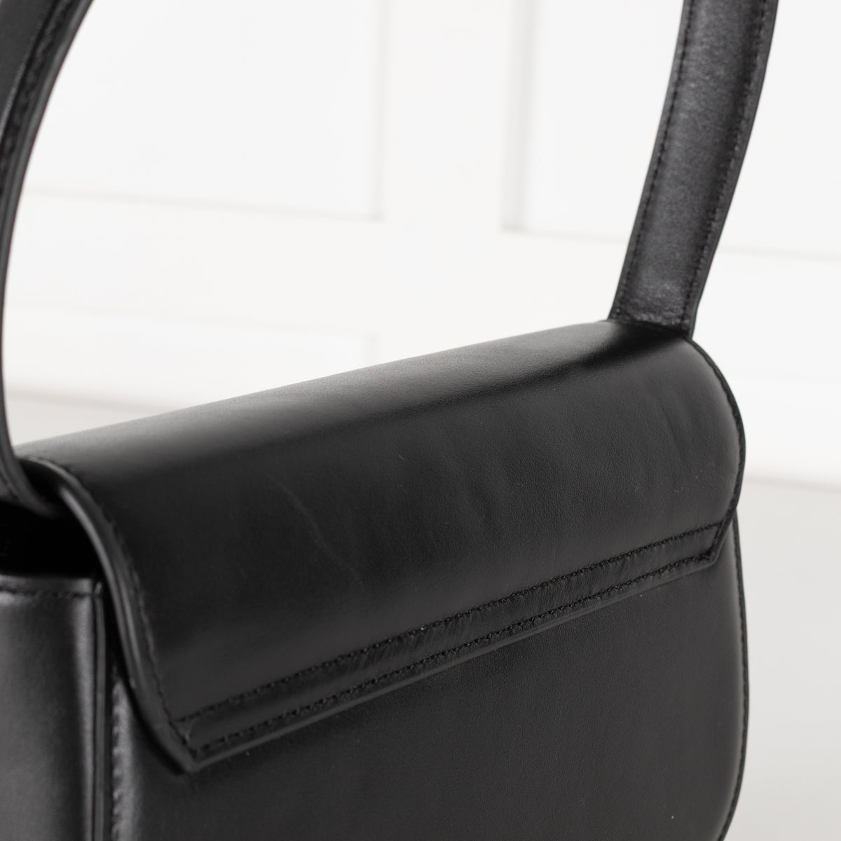 Diesel Black Leather 1DR Logo Shoulder Bag