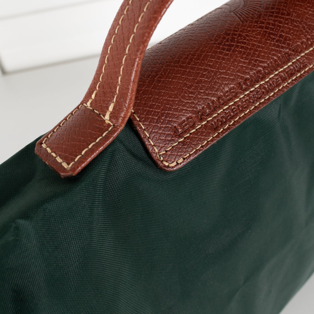 Longchamp Green Le Pilage Laptop Case